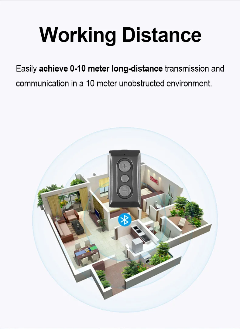 Z118 Wireless PTT Switch for Zello POC Radio W8Pro Work with Android or iOS Phon