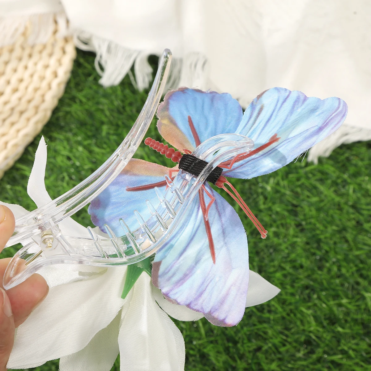 Large Flower Hairpin Beach Romantic Headwear Side Clip Women Makeup Dress Party Hairpin Hairgrips Fashion French Hair Accessory