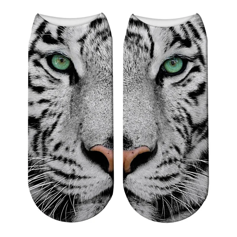 women's socks Novelty 3D Printing Trend Hip-Hop Street Tiger Low Socks Funny Cotton Socks Comfortable Christmas Socks For Unisex winter socks for women