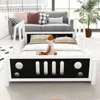 Twin Size Classic Car-Shaped Platform Beds Wheels,Blue Car Bed for Kid Children Beds Kids Beds for Boys,Bed for Girls Furniture 6