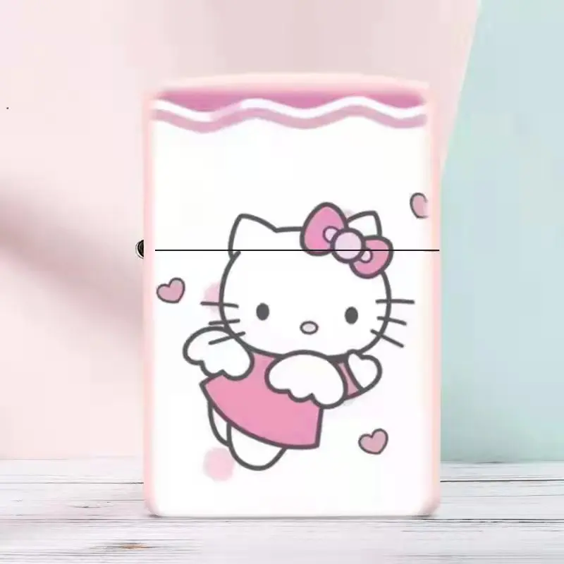 Hello Kitty cute kerosene lighter kawaii grinding wheel ignition windproof  lighter durable gift for boyfriend tide - AliExpress