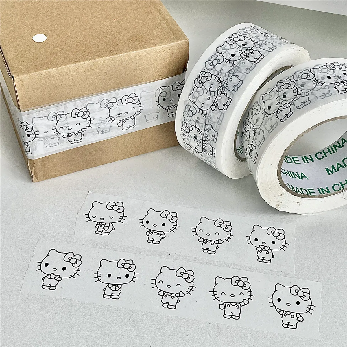 

Фотографическая белая лента Sanrio, Hello Kitty Pachacco Kawaii, внешняя отделка, 100 м КТ, кошка в упаковке, печатная лента, прекрасные праздничные подарки