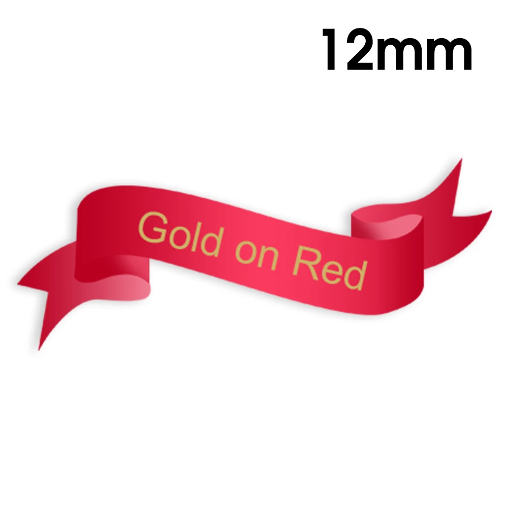 12mm Gold on Red