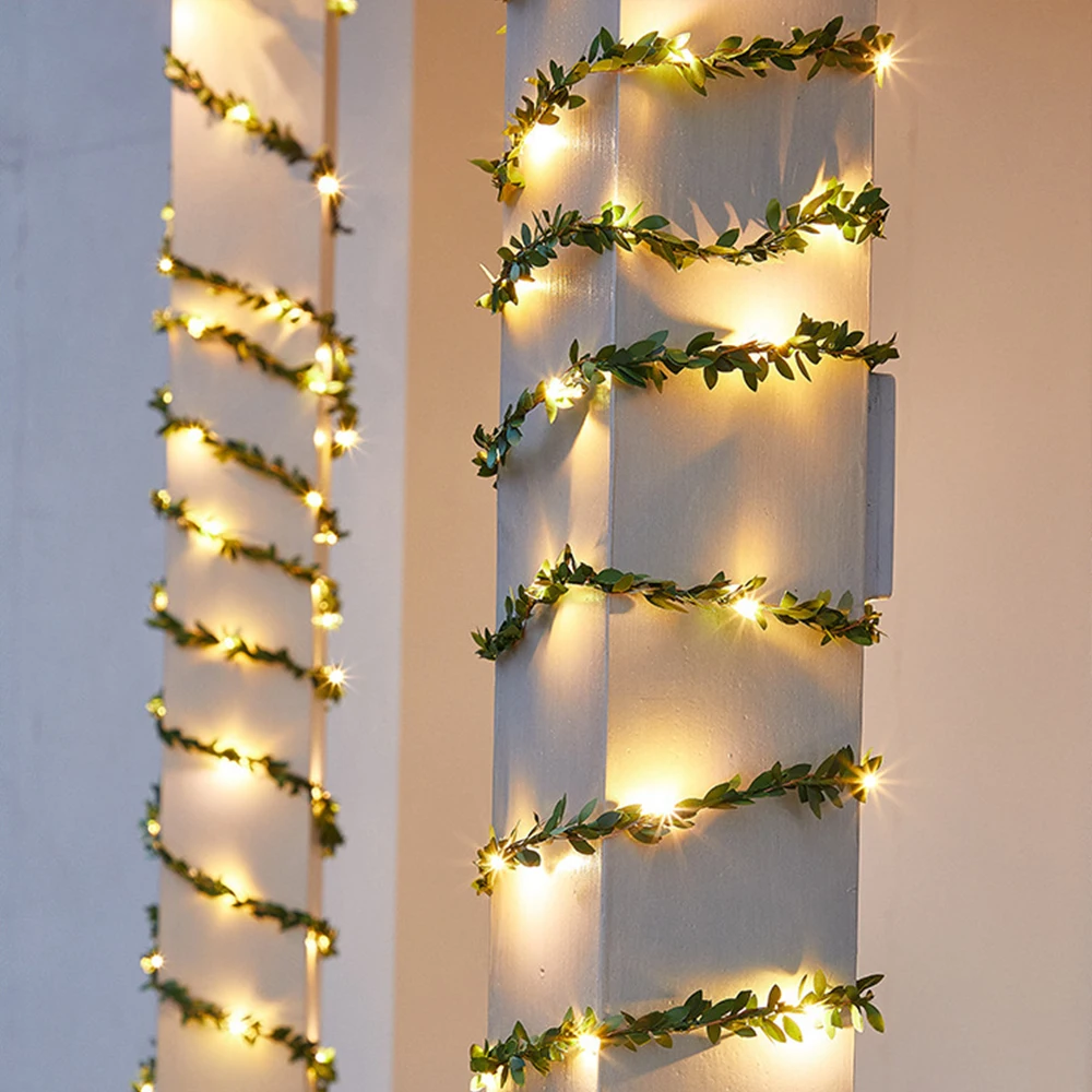 2/3/5/10m Fairy Ivy String Lights Artificial Vine Garland Holiday