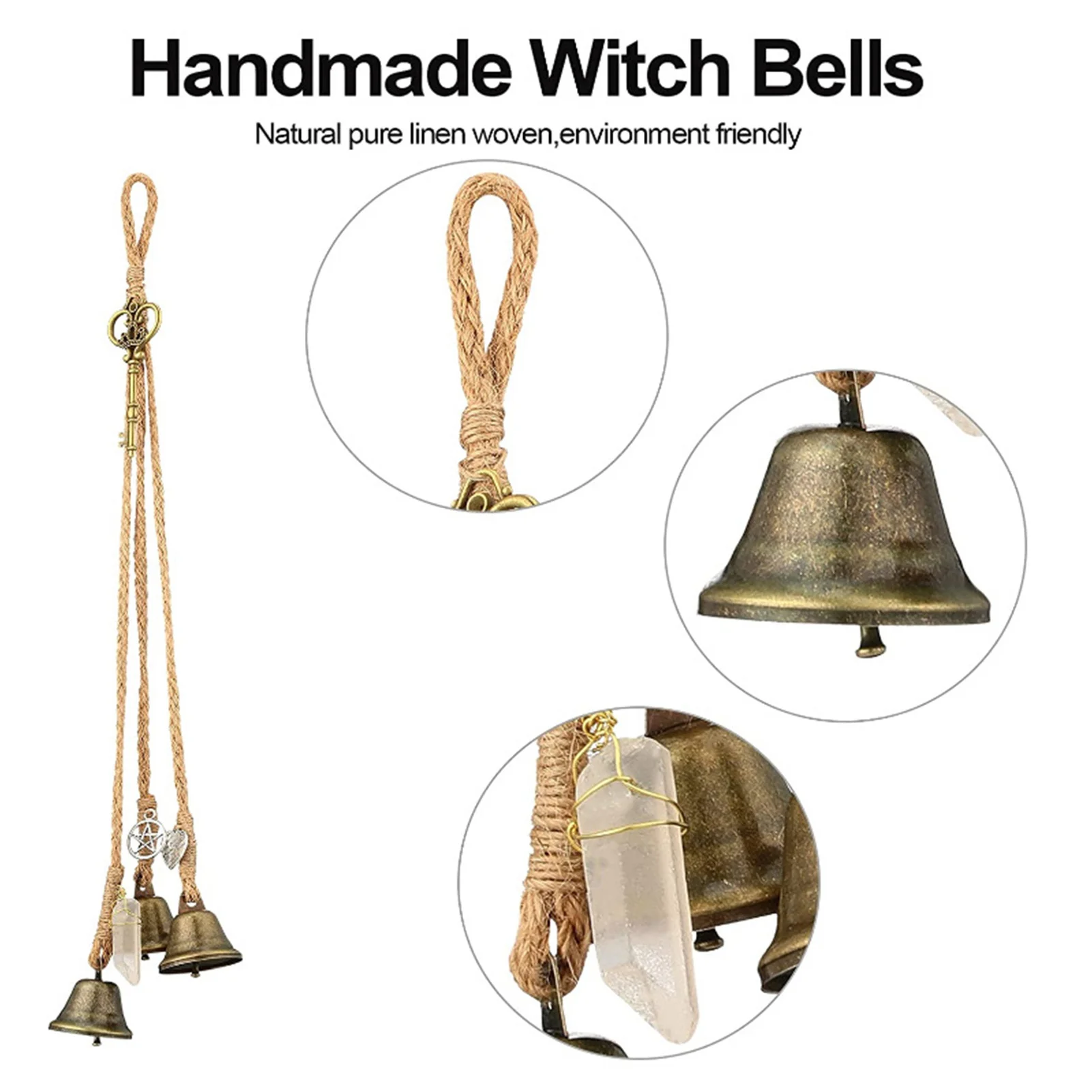 Witch Bells For Door Witch Windchime Bells Wall Hanging For Door Knob Protection Outdoor Ornament For Home And Kitchen