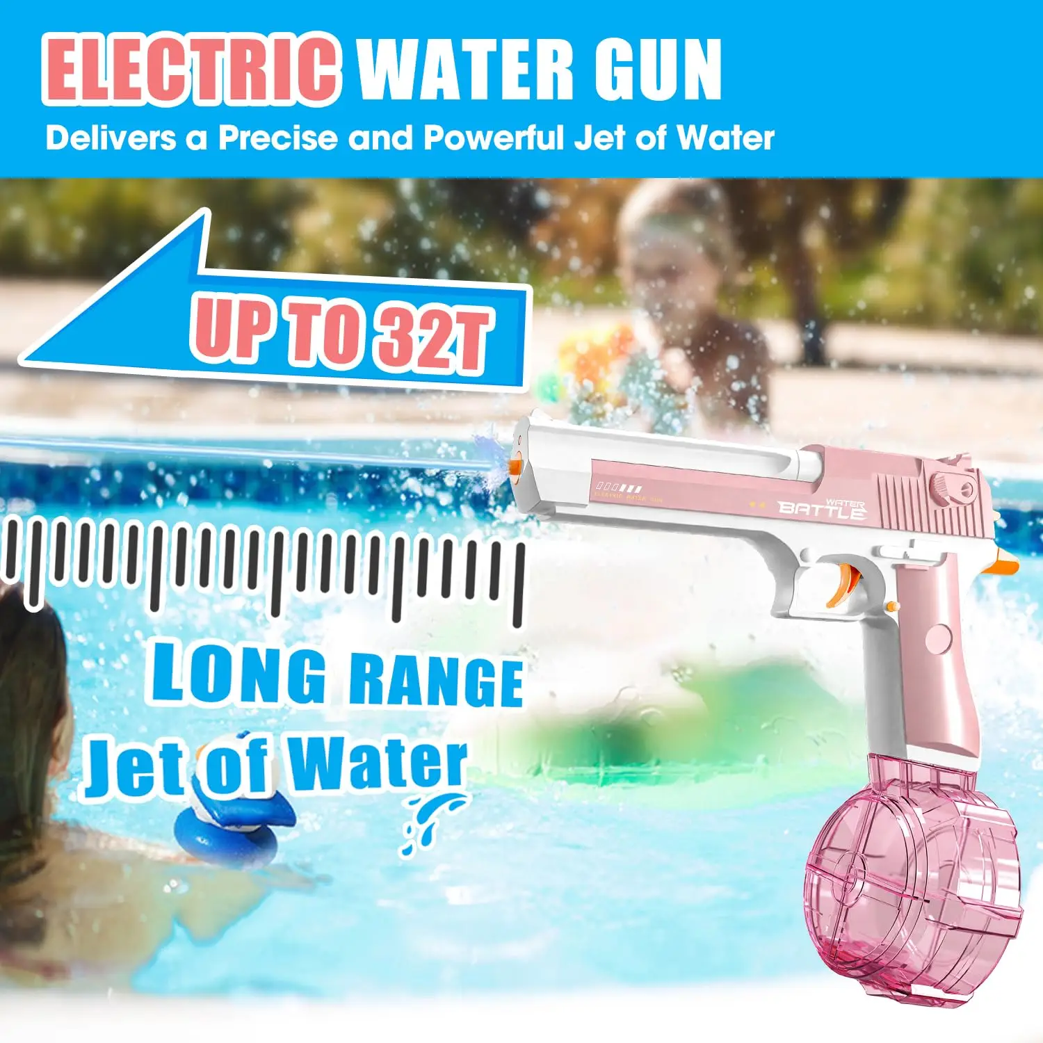 Summer Toys Water Gun Full Automatic Electric Shooting Water Gun Toy Children Outdoor Beach Fight Toy Boy Girl Gifts