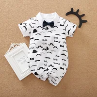 Baby Boys Outfit Infant Clothes Toddler Jumpsuit Costume Romper Onesie Summer 0-18 Months Print Clothes 100% Cotton Short Sleeve 1