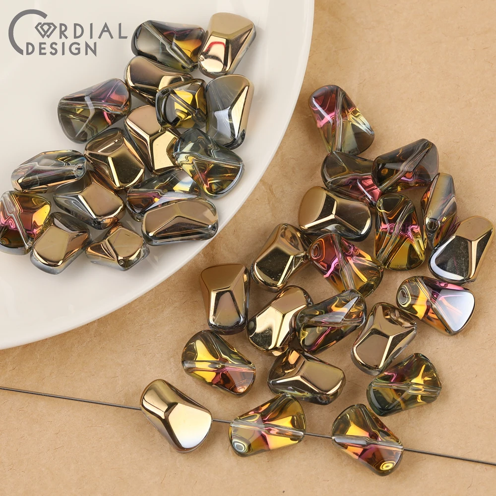 Cordial Design 10*16MM 200pcs Hand Made/DIY Glass Bead/Beads Making/Aurora Effect/Irregular Shape/Jewelry Findings & Components - cordial