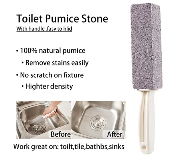 Handle - Pumice Stone for Toilet Cleaning - Toilet Stain Remover -  Limescale, Toi