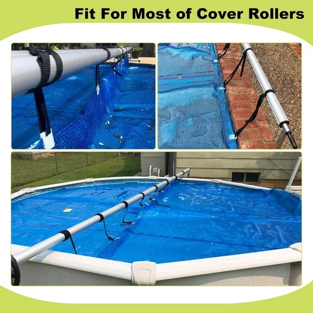 24Dic/8Kits Uszoda Borítóhenger -Rögzítő Hevederek Készlet Univerzális Napenergia -Takaró Nejlon Csengő Csík Csat Kötőelemek - Image 2