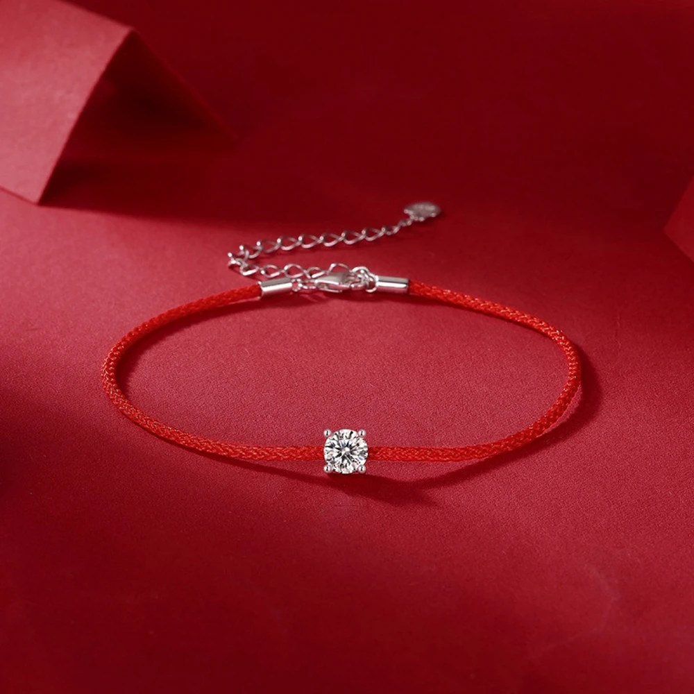 日本未入荷 [ONE ENOUGH] Red Silver Ball Bracelet Buddha Stones 925 Sterling Silver Endless Knot Protection