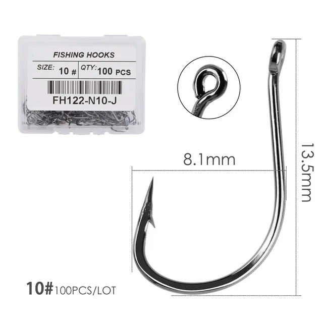 100pcs/Box Japan Izu Fish Hook High Carbon Steel Barbed In Fly Fishing Hook Worm Pond Fishing Bait Hooks 6