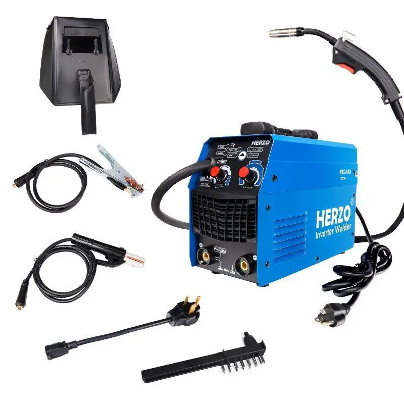 HERZO ARC Digital IGBT Stick MMA Welder Hot Start Portable Welding Machine with AC Motor 220V Voltage New MIG Welders