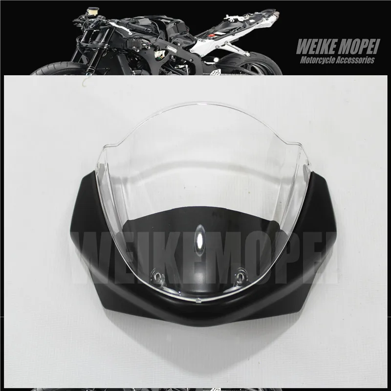 Matte Black Motorcycle Front Windshield Upper Fairing Headlight Cowl