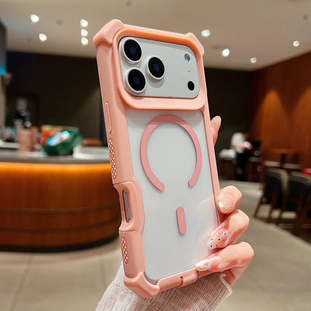 Magnetic Luxury Shockproof Transparent Case with Magsafe Compatibility