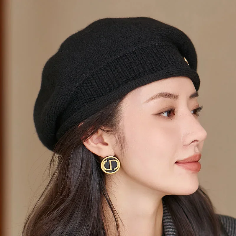 Autumn and winter wool beret, warm and casual, versatile, elegant and fashionable. Pumpkin hat, painter's newsboy hat 4