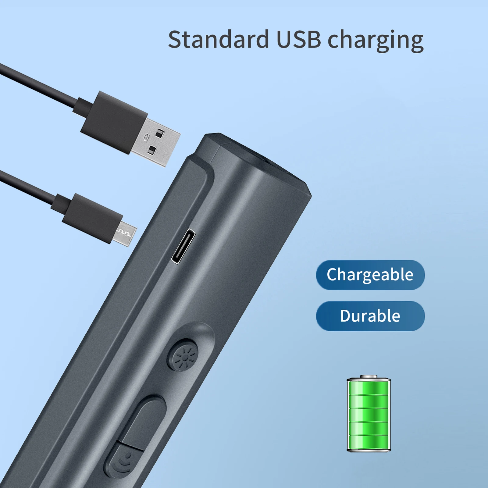 Ultrasonic Dog Repeller USB Rechargeable Dog Drive Device Portable Dog Trainer Anti Barking Device with LED Indicator Lanyard