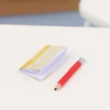 1Set 1:12 Dollhouse Miniature Notebook Pencil Eraser Model For Doll House Decor Accessories Kids Pretend Play Toys 5