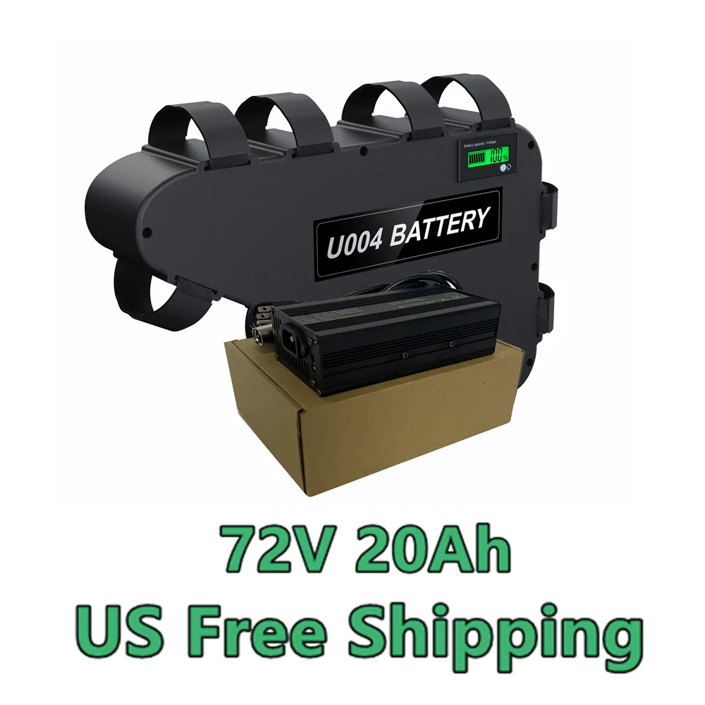 

72V 20AH E-Bike Triangle Lithium Battery Pack with Charge Display for 2000W Ebike Kit, 72V Lithium Battery with 72V 5A Charger