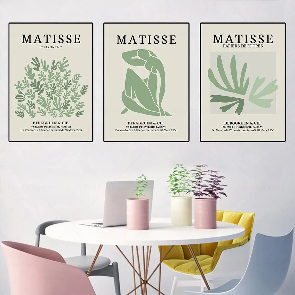 

Green Henri Matisse Coral Leaves Gallery Wall Art Canvas Painting Abstract Posters Prints Wall Pictures For Living Room Decor