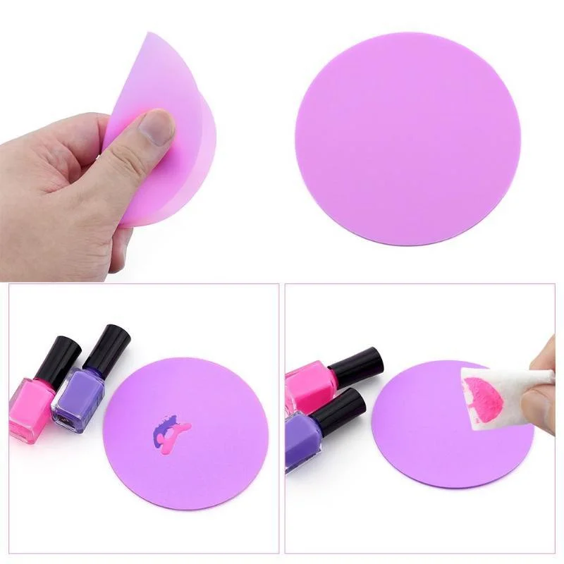 3Pcs Silicone Art Mixing Paint Palette Mat Nail Toning Palettes Nail Polish Color Mixing Tray Makeup Pad Display Board