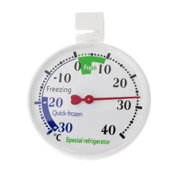 Large Dial Fridge Thermometer - Wide Temperature Range for Refrigerators, Mini Fridges, and Freezers (White)