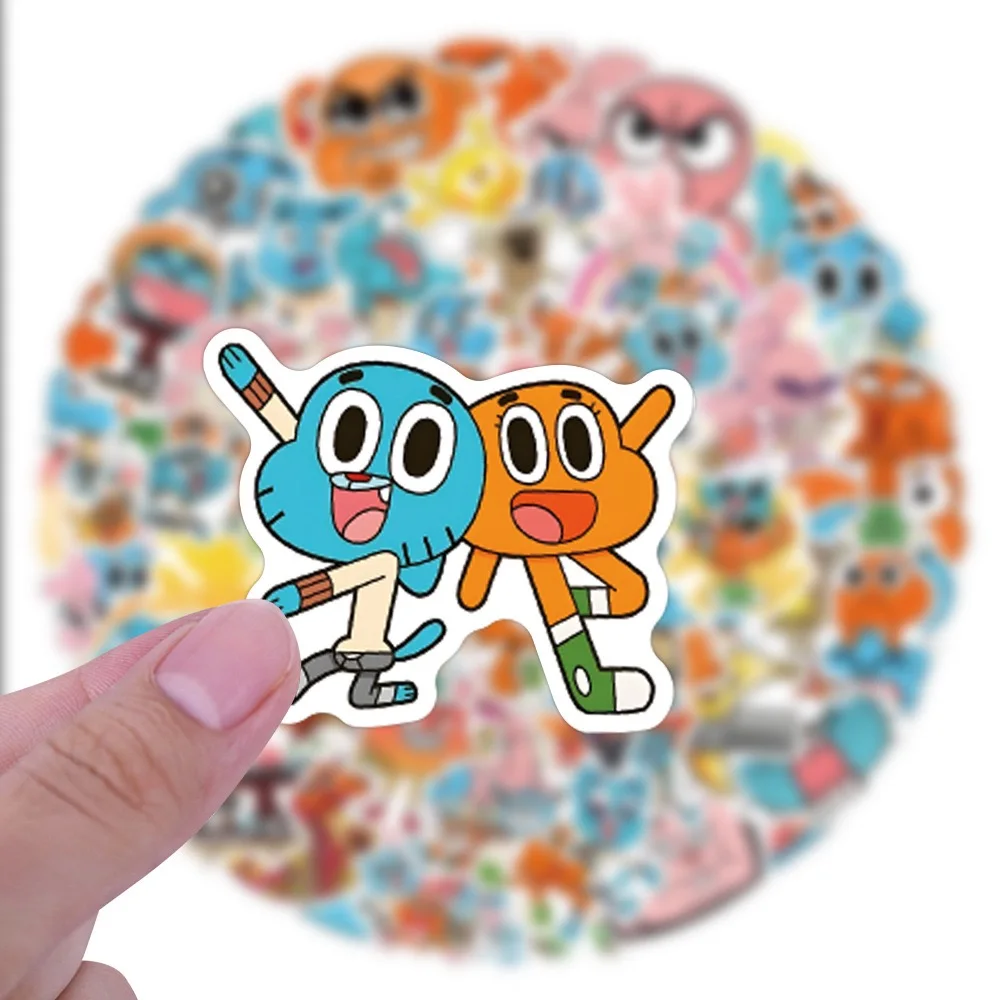 50/100Pcs Gumball 스티커의 놀라운 세계 다윈 Gumball DIY 스크랩북 전화 수하물 스케이트 보드 방수 데칼