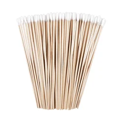 Frcolor 200pcs 6 Inch Swabs Cotton Stick Swab Clean Room Dedicated Wipe Cotton Tipped Applicator Wooden Swab