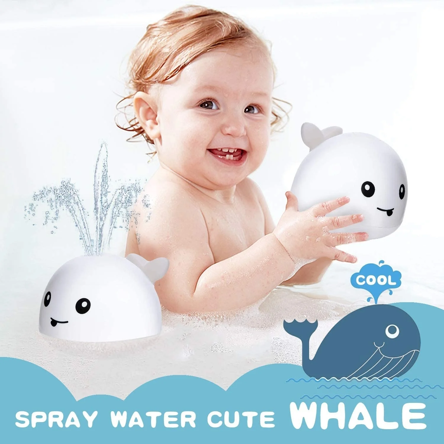 Baby Bath Toys, Whale Induction Squirt Toy Led Light Up Automatic