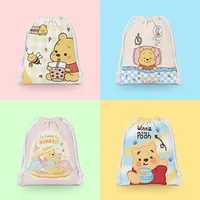 Anime Winnie the Pooh Backpack Cartoon Pooh Eeyore Tigger Student Nonwoven Drawstring Bag Kid Shower Supplies Storage Bag Gift 6