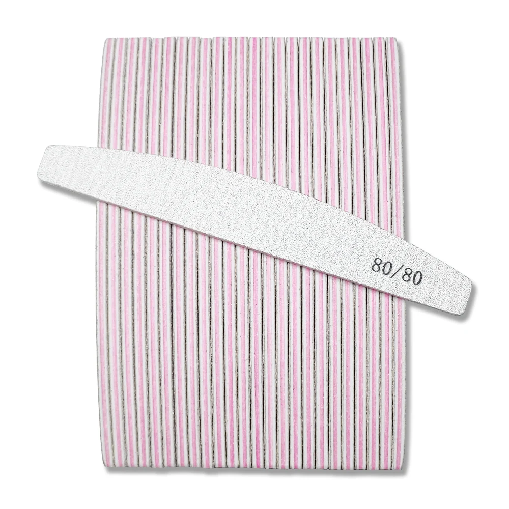25pcs Half Moon Double-Sided Nail Files