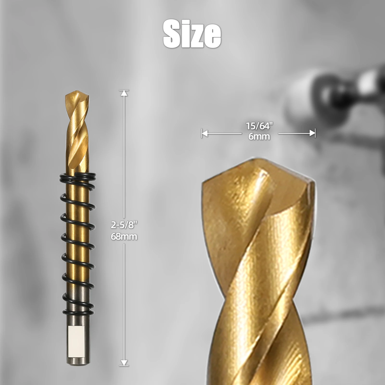6PCS 68mm TCT Titanium-Plated Pilot Drill Bit Plated Center Drill Pilot Pin Hole Saw Bit for Metal Stainless Steel drill bits for metal