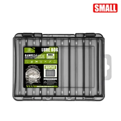 Double-Sided Fishing Tackle Box with 14 Compartments (Small black)