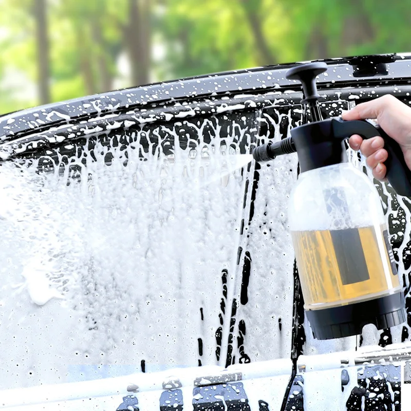 

2000mL Car Window Cleaning Hand Pump Foam Sprayer with 2 Types Nozzle Hand Pneumatic Foam Cannon Snow Foam Car Wash Spray Bottle