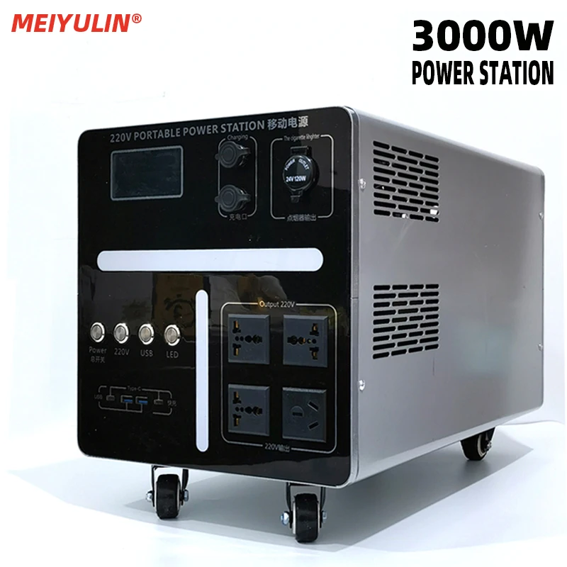 3000W Portable Power Station 7000Wh Solar Generators 220V Pure Sine Wave AC  External Spare Battery Powerbank for Outdoor Camping