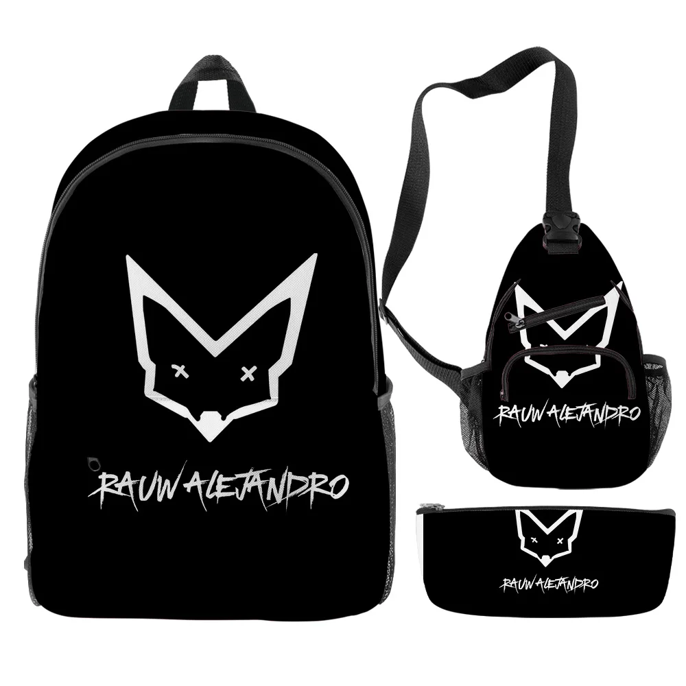 

Popular Youthful Rauw Alejandro Singer 3pcs/Set Backpack 3D Print Bookbag Laptop Daypack Backpacks Chest Bags Pencil Case