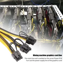 

Power Cable Flexible High Performance 70cm 6+2P 8 Needle Three Splitter Data Cord for Miner