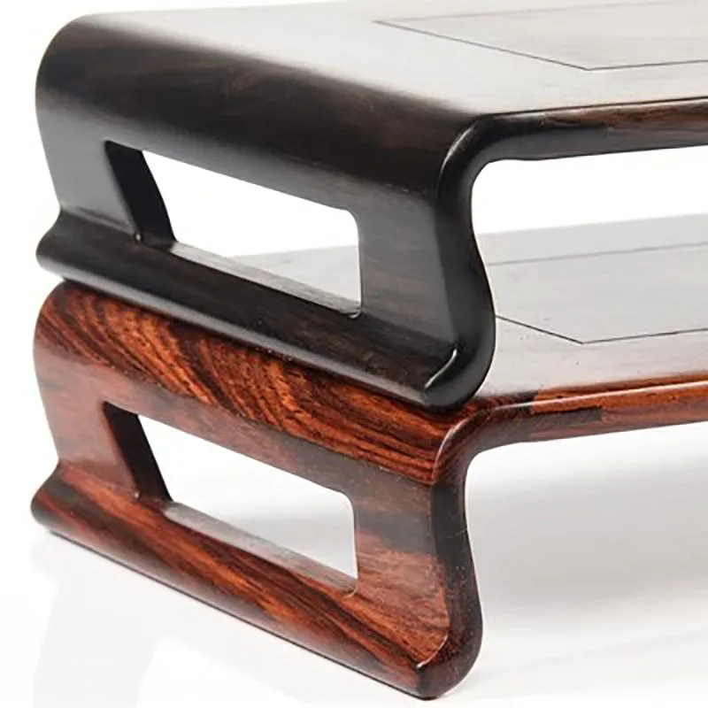 Rectangular wooden Buddha statue base, strange stone vase, tea pot, incense burner, decoration base