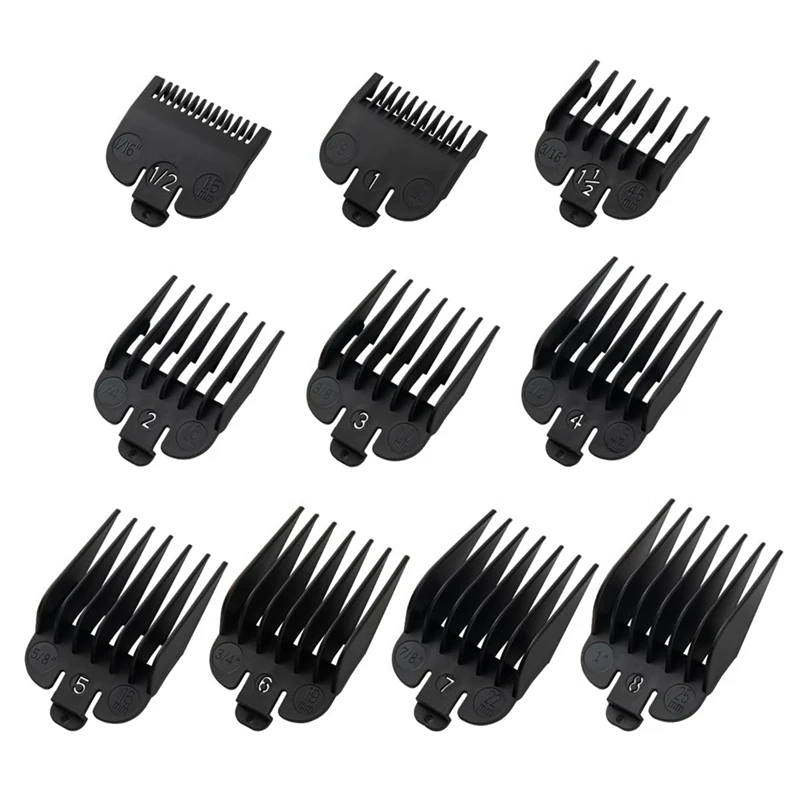 Clipper Guards Set For Most Wahl Clippers And Babyliss FX870 Clipper Guides Replacement 1/16Inch To 1Inch 10PCS
