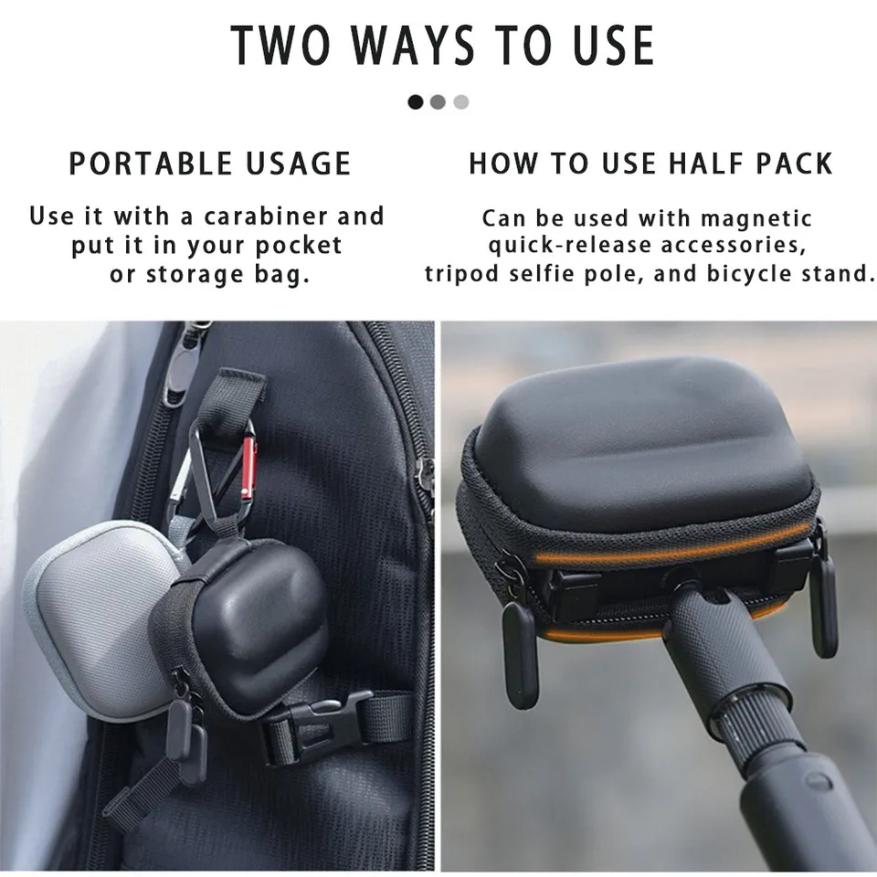 Custodia Rigida EVA Per Insta360 Go 3/Go 3S - Cover Protettiva Con Moschettone, Mini Borsa Da Viaggio Per Action Camera, Nero