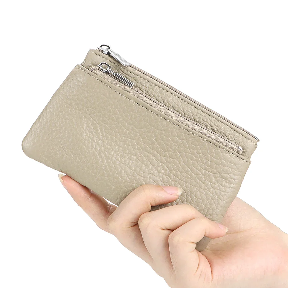 URBAN MASTER Keychain Coin Purses for Women, Genuine Leather Storage Bag, Zipper Small Wallet, Fashion Simple Clutch Purse 1712