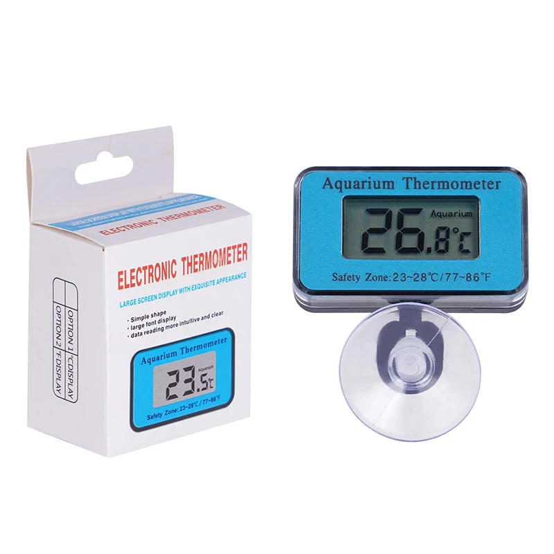 Aquarium Thermometer LCD Digital with Probe Suction Cup Temperature Control Fish Tank Water Electronic Thermometer Measurement