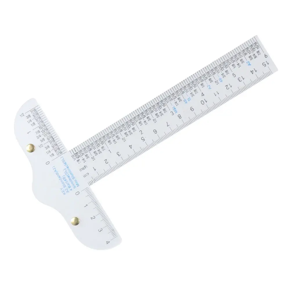 Acrylic T-Square Ruler 1PC for Handtool In Both Inches And Metric Measurements Transparent Graduated Measuring Scale Rule