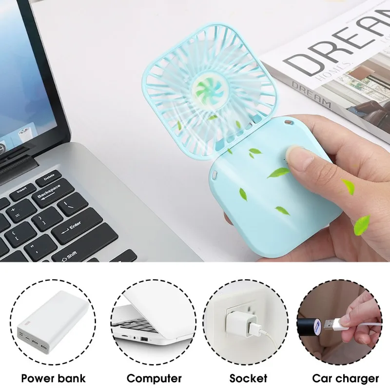 Hanging Neck Fans Mini Portable Folding USB Charging Power Bank Summer Cooling Fan Handheld Desk Multi Function Fan for Sports