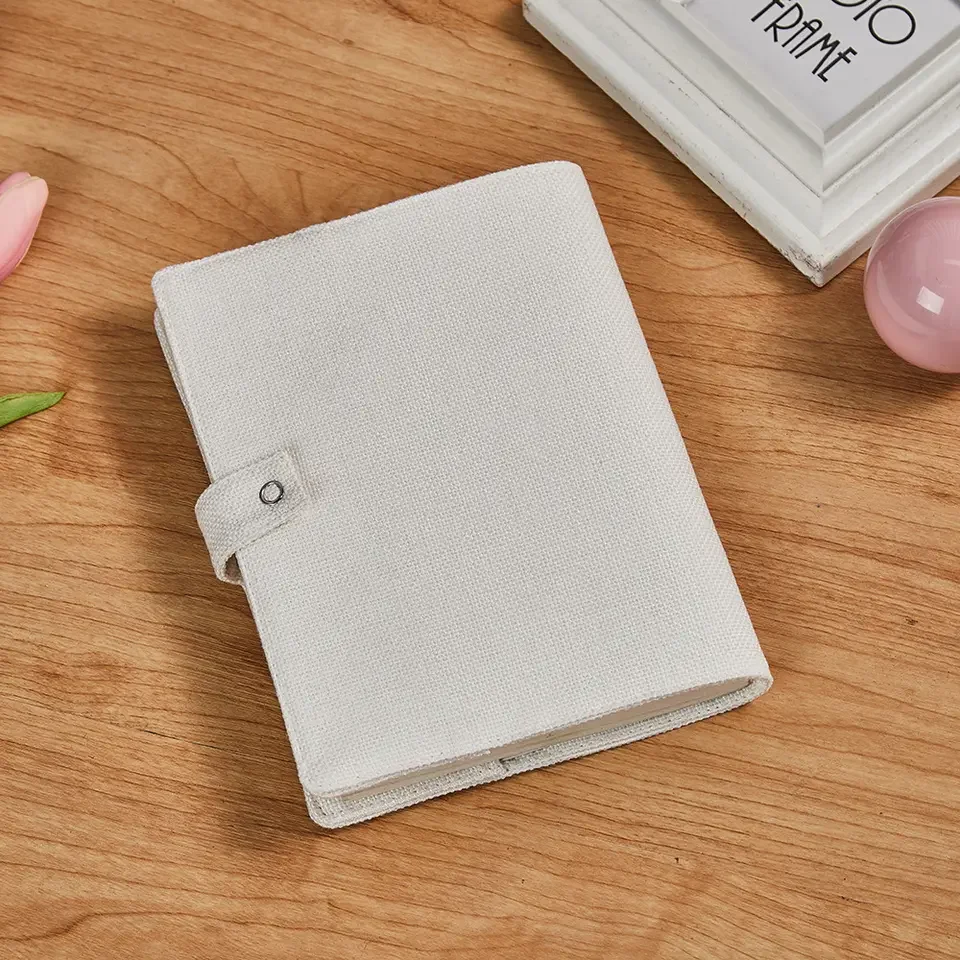 Hardcover Notebook Linen Cotton Hard Cover For Journals A5 Sublimation Blank White Notebook Cover Creative Gift For DIY Photo Printing