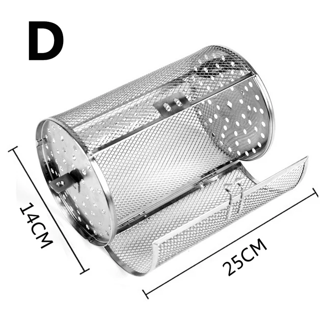 Grill Grillező Kosár Chip Tálca Hálóhenger Rozsdamentes Acél Tábortűz Rács Piknik Edények Kemping Bbq Állvány - Image 6