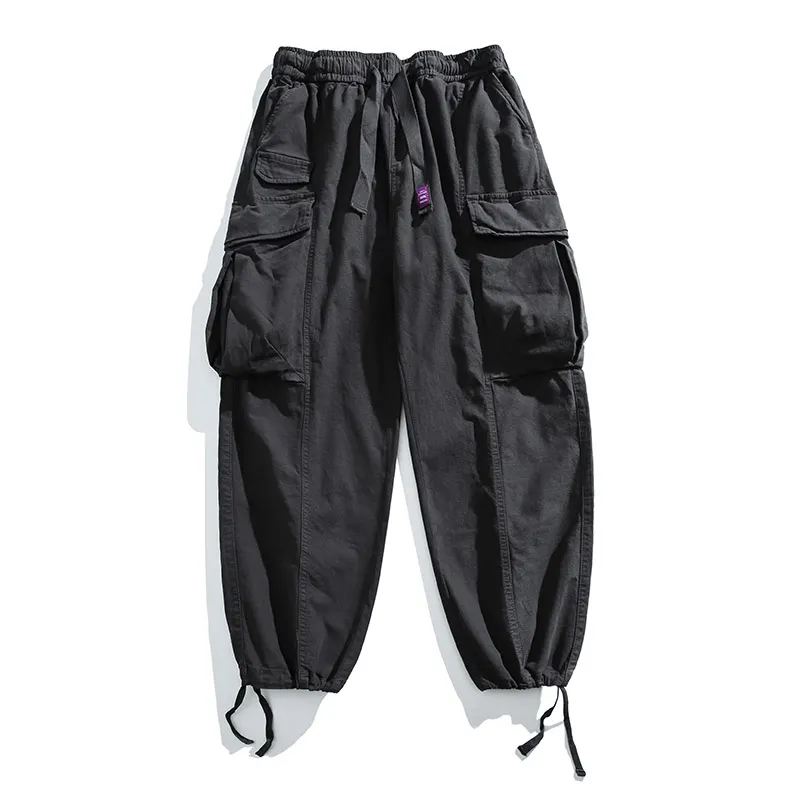 남성용 오버 사이즈 카고 바지 멀티 포켓 루즈 피트 streetwear 캐주얼 아메리칸 스타일 한국 트렌디 패션 스트레이트 레그 바지