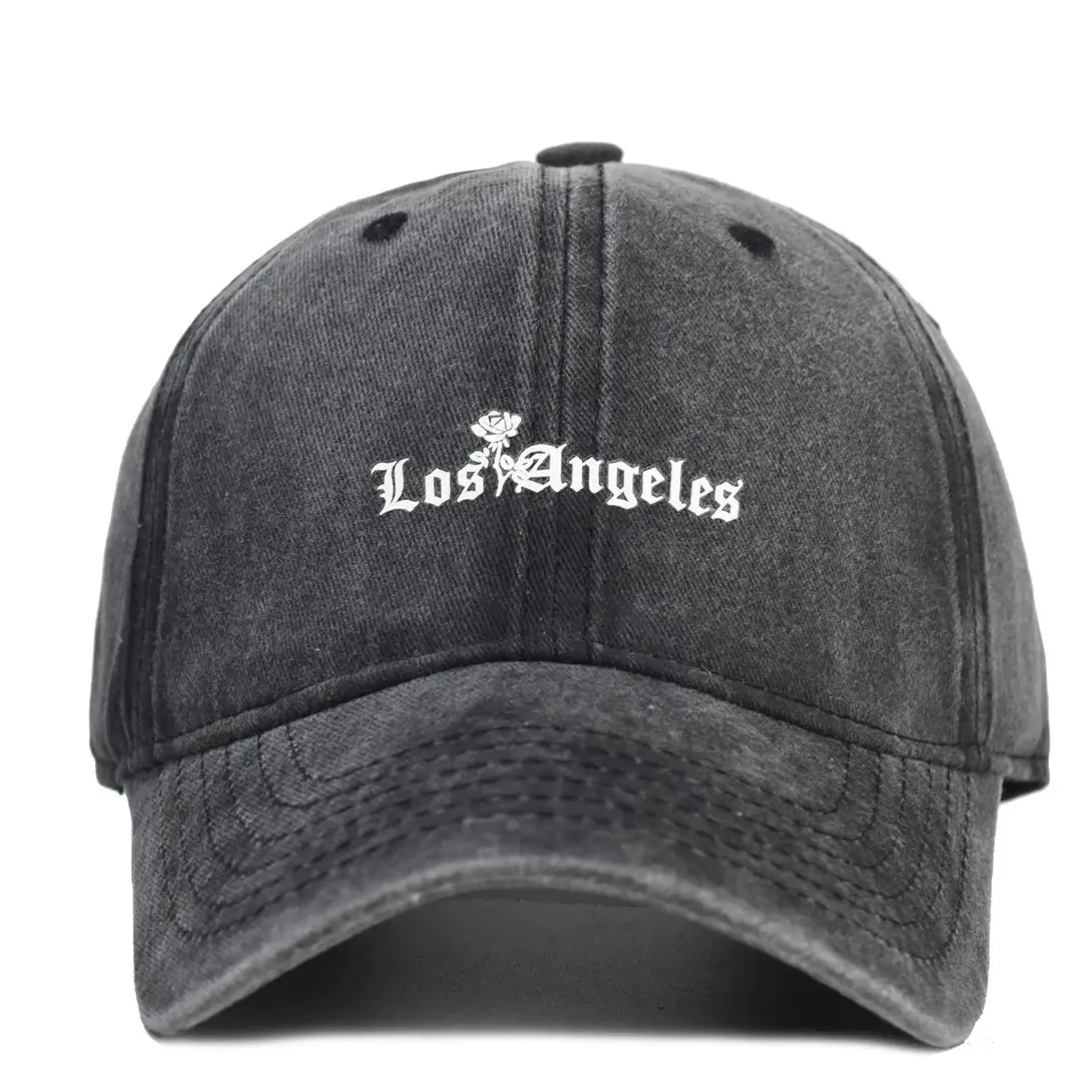 

Spring Autumn Washed Cotton Baseball Caps Men Women Vintage Losangeles Embroidered Hat Unisex Adjustable Snapback Hip Hop Hats