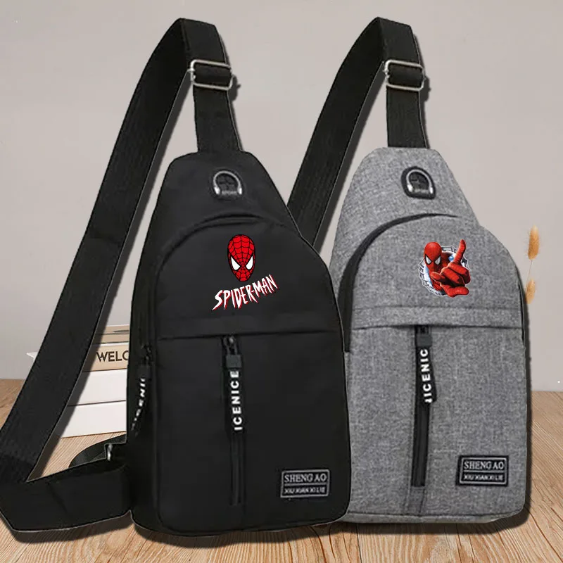 

Marvel Spiderman Sling Bag Chest Bag Men Oxford Cloth Fashion Sports Bag Single Shoulder Waist Messenger Crossbody Bags for Man