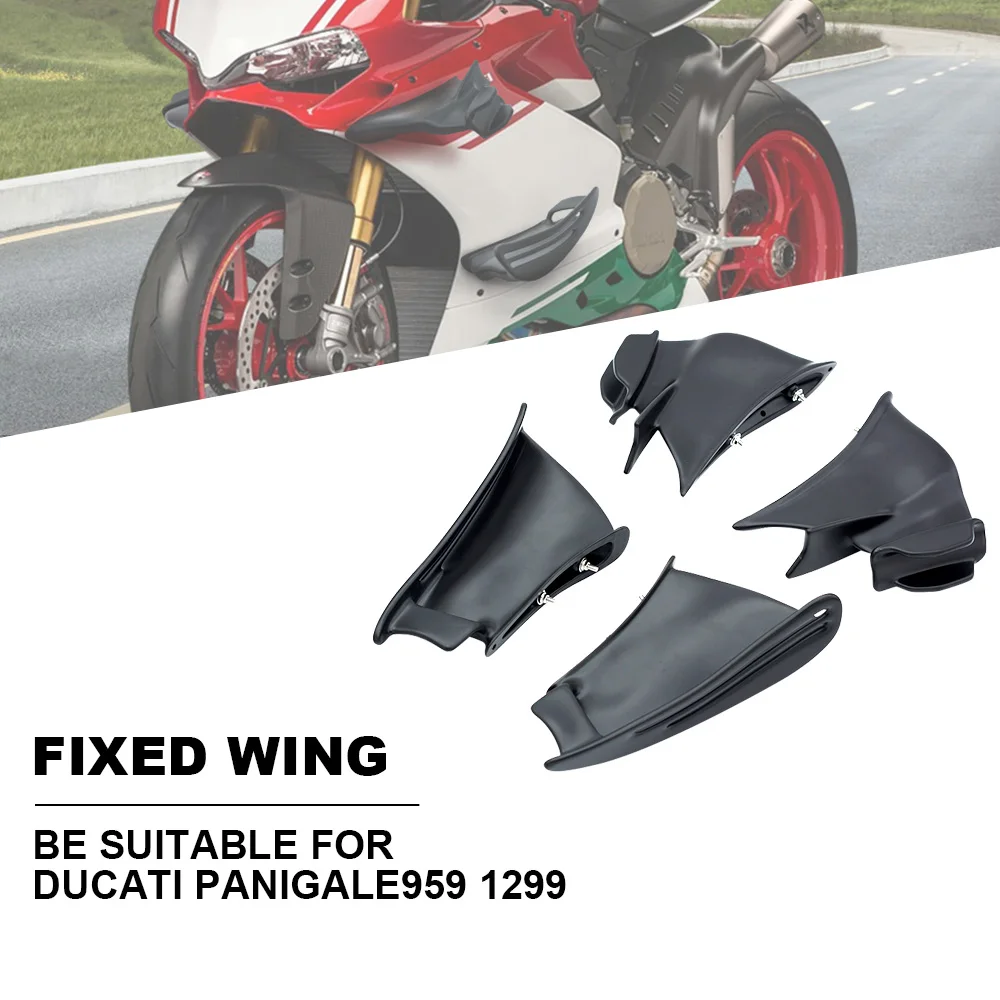 

Модифицированные детали для мотоцикла из АБС-пластика для DUCATI Panigale 959/S/1299/R 2015-2020, боковые панели крыльев с фиксированными крыльями, комплект обтекателей